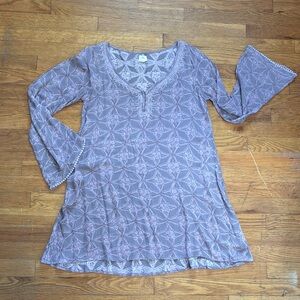O'Neill Grayish-Blue and Lavender Relaxed Mini Dress